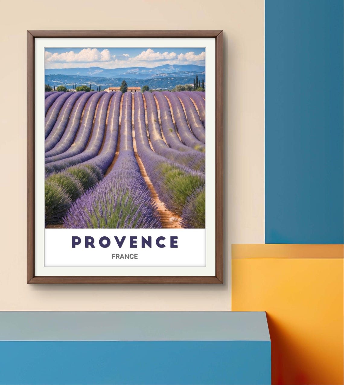 Provence Rolling Lavender Fields Farmhouse France Travel Poster - Image 2