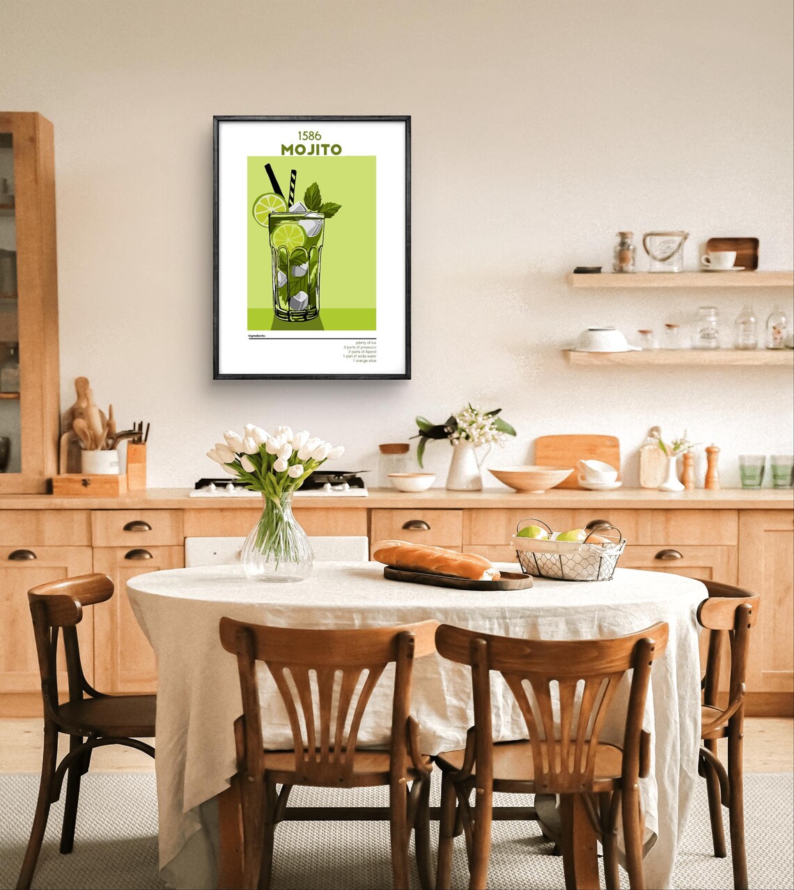 Vintage 1586 Mojito Cocktail Recipe Mint Lime Home Bar Art Poster - Image 4