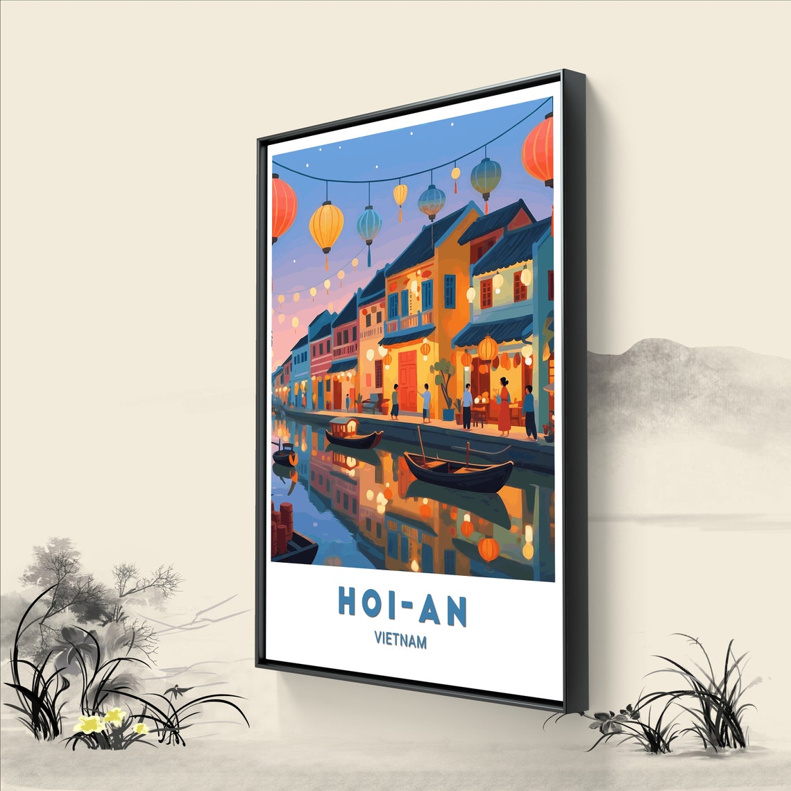 Hoi An Vietnam Lantern Lit Riverside Evening Travel Magic Poster - Image 3