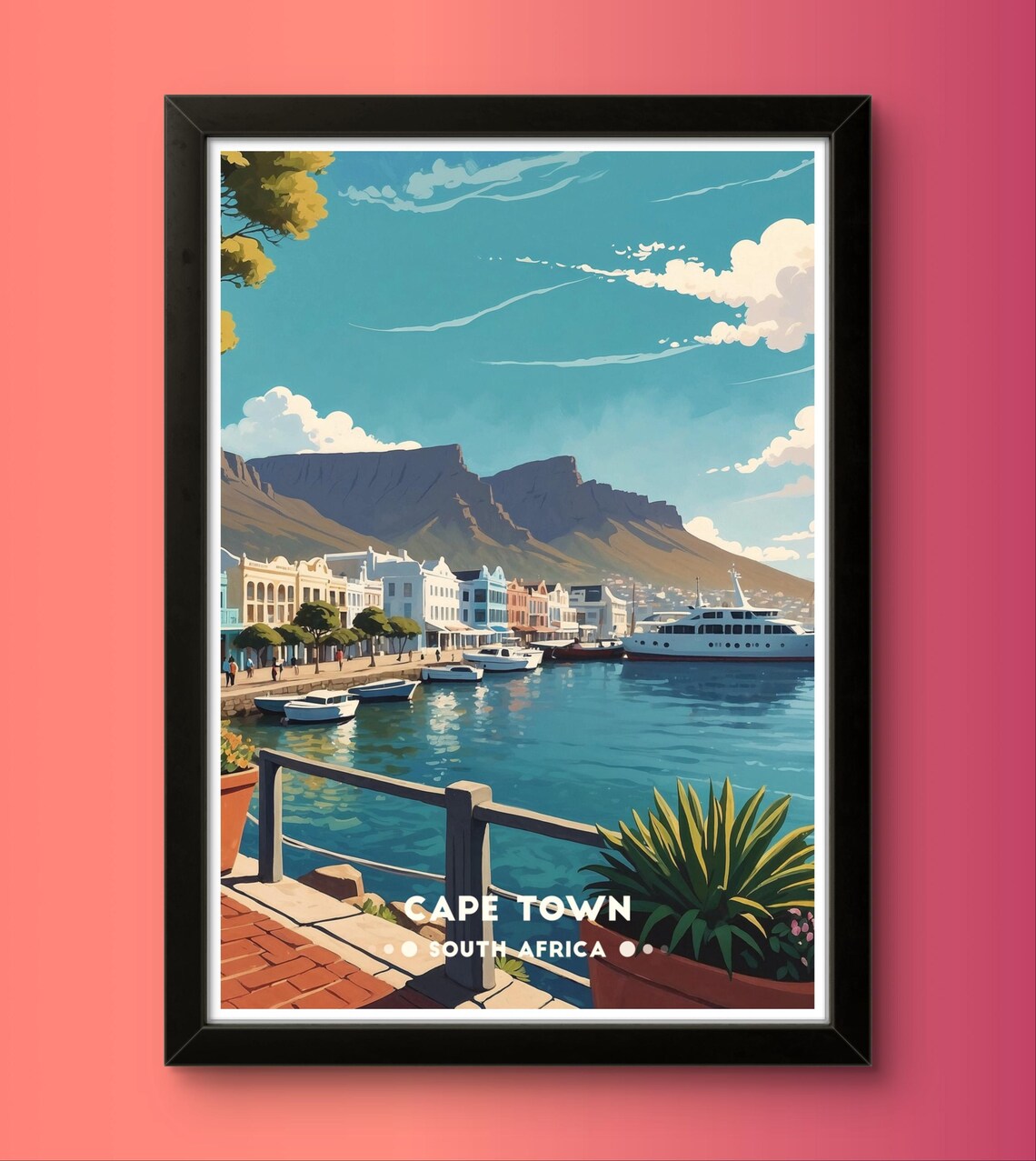 Cape Town South Africa Waterfront Harbor Scenic Travel Wall Poster - Image 4