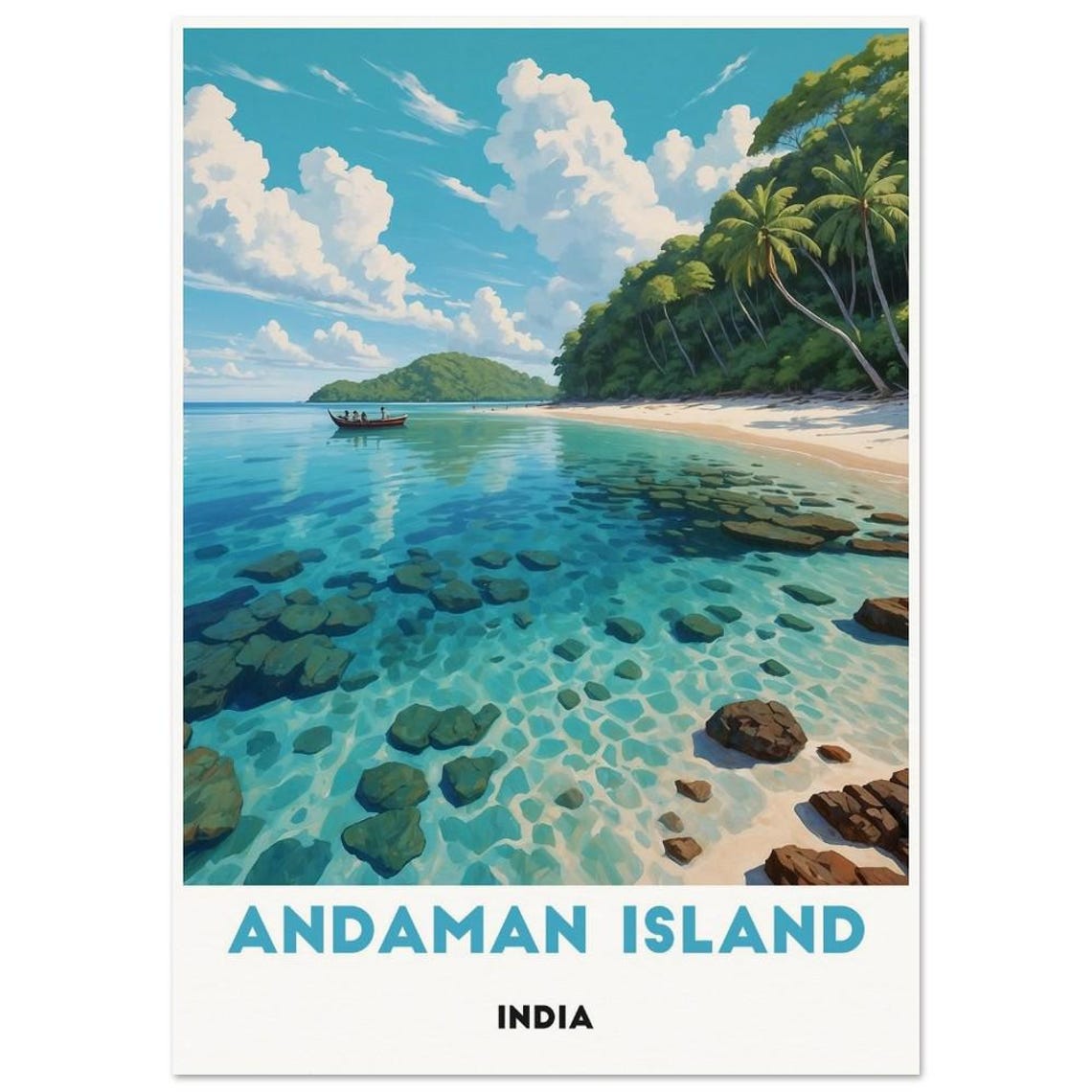 Andaman Island India Crystal Clear Tropical Beach Escape Poster