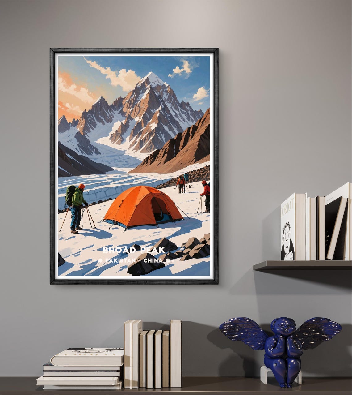 Broad Peak Expedition Orange Tent Camp Climbers Karakoram Poster - Image 2