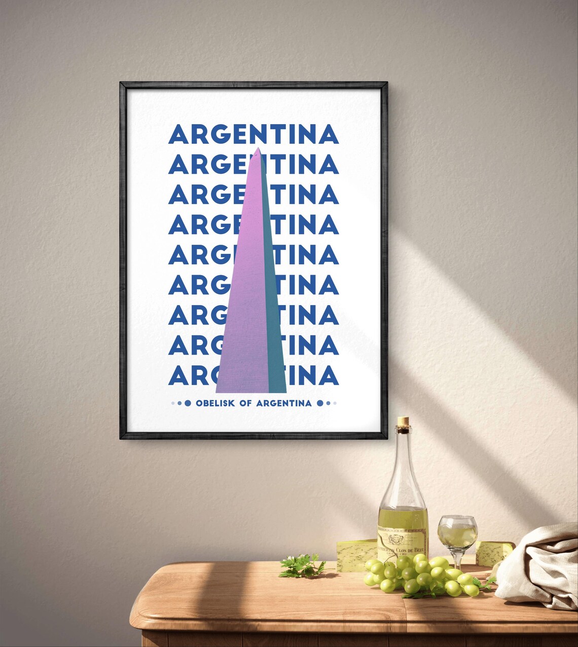 Argentina Obelisk, Minimalist Buenos Aires Travel Poster - Image 3