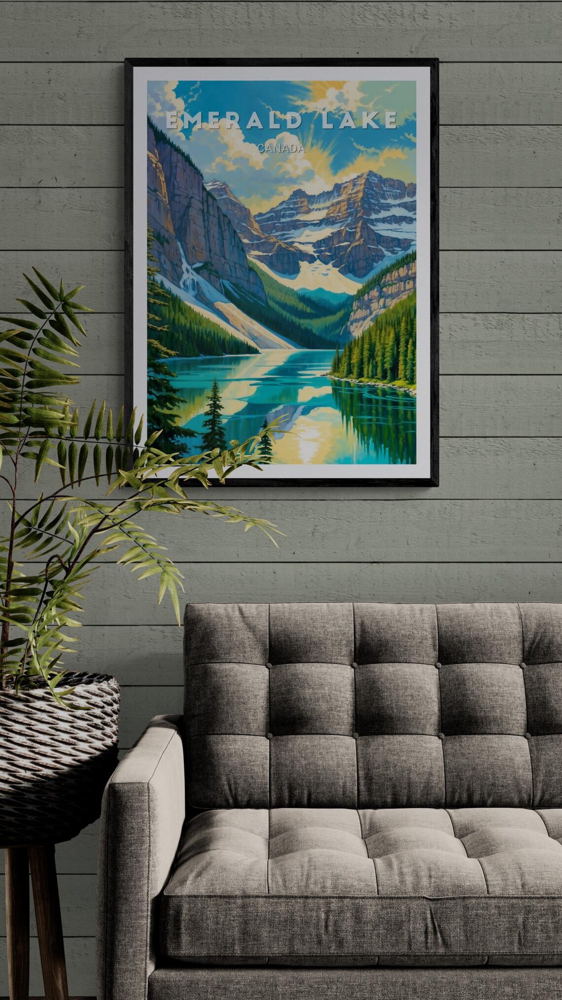 Emerald Lake Canada Rocky Mountain Turquoise Water Travel Poster - Image 2