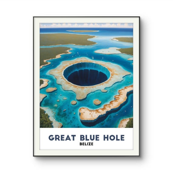 Great Blue Hole Belize Poster A Stunning Natural Wonder
