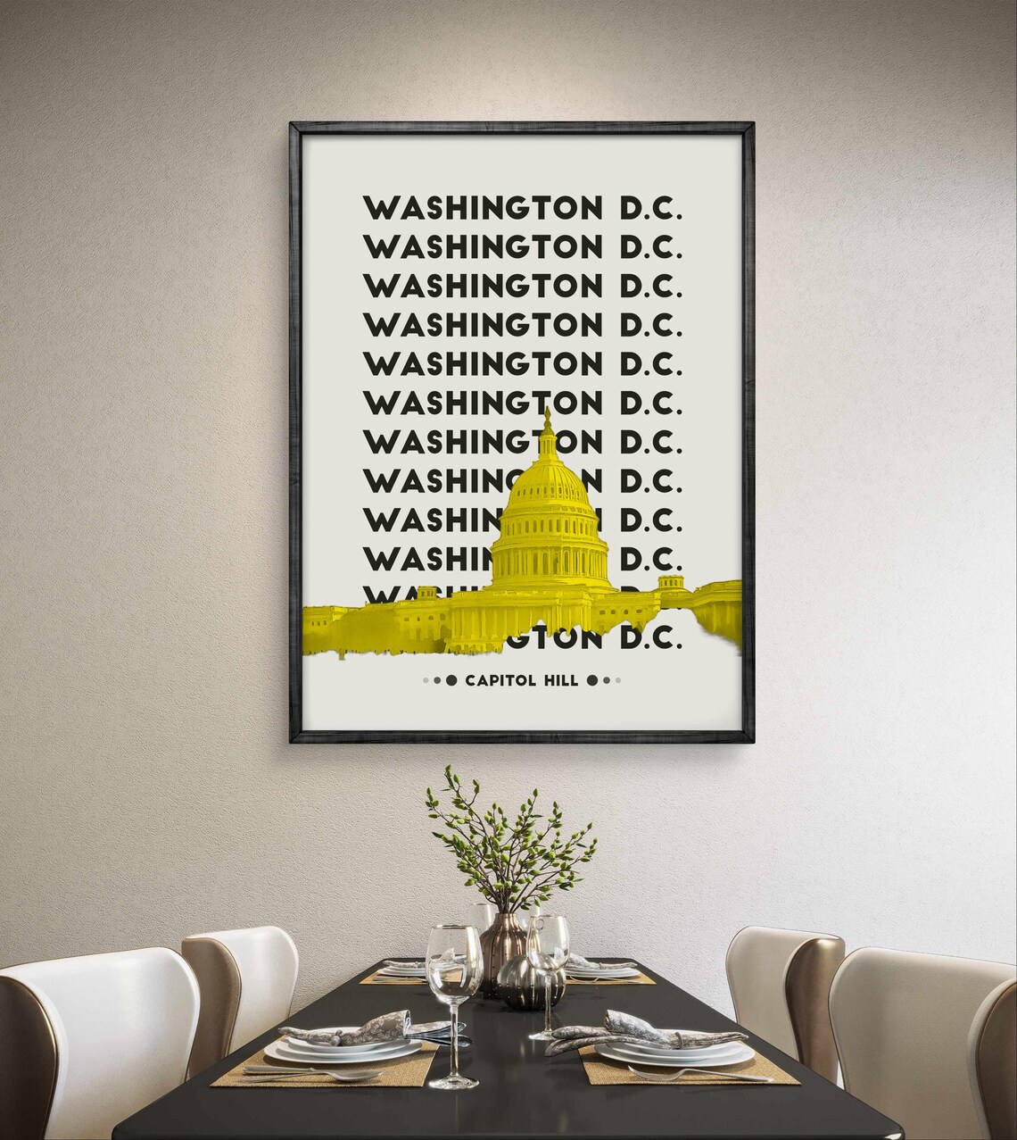 Washington DC Poster, Capitol Hill Travel Poster