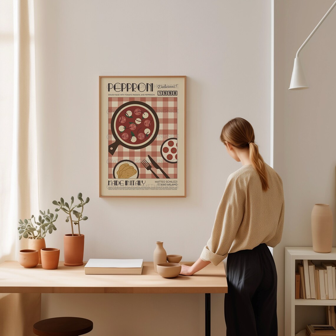 Retro Pizza Poster, Kitchen Food Art Print - Image 3