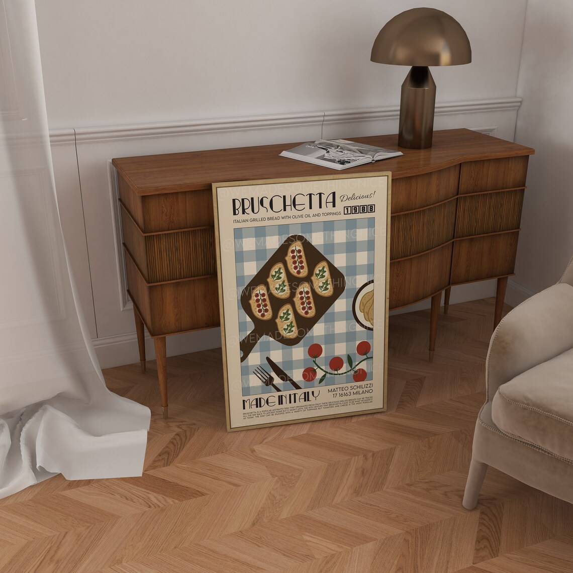 Bruschetta Kitchen Art, Mid-Century Modern Italy Poster - Image 3