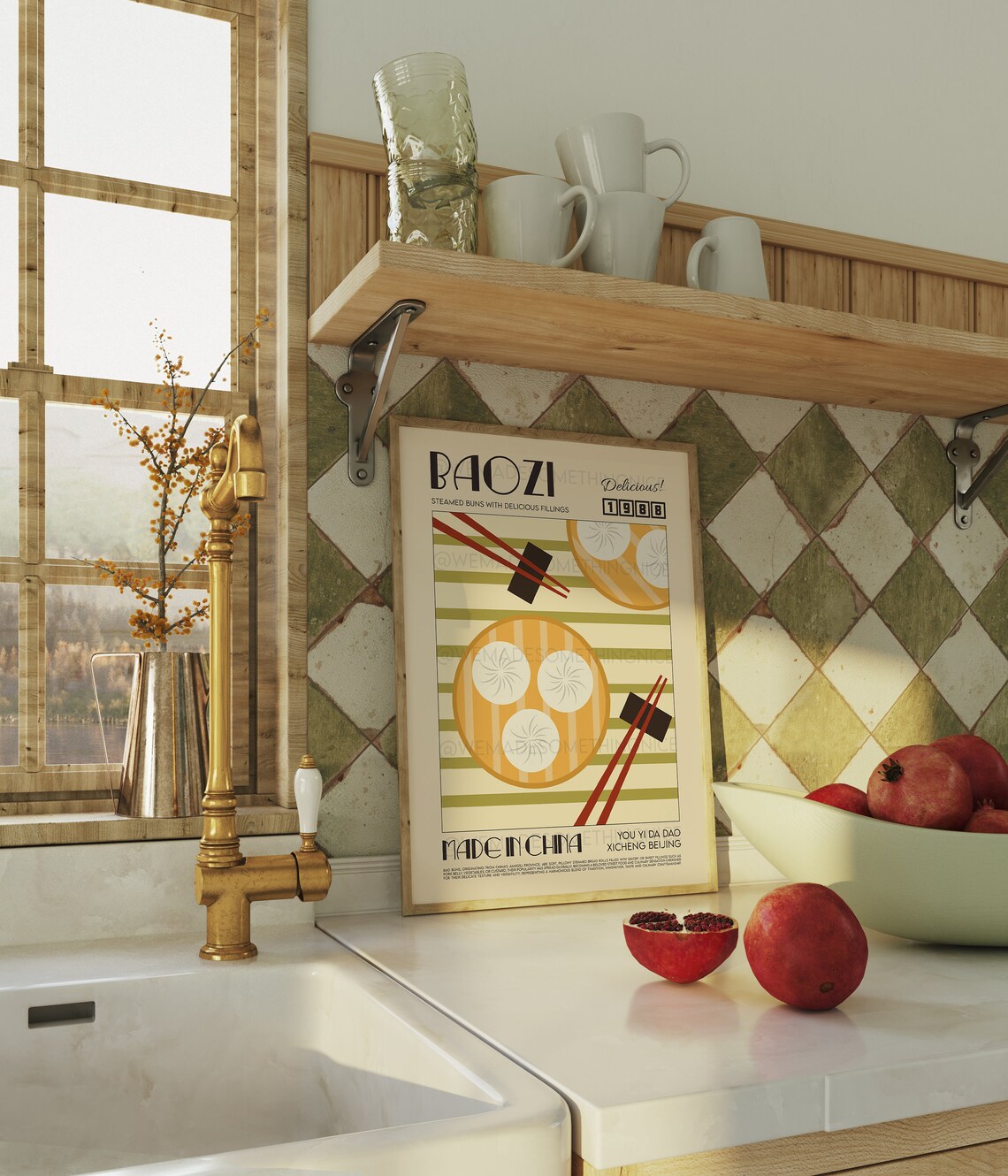 Bao Bun Kitchen Poster, Retro Food Art Print - Image 3