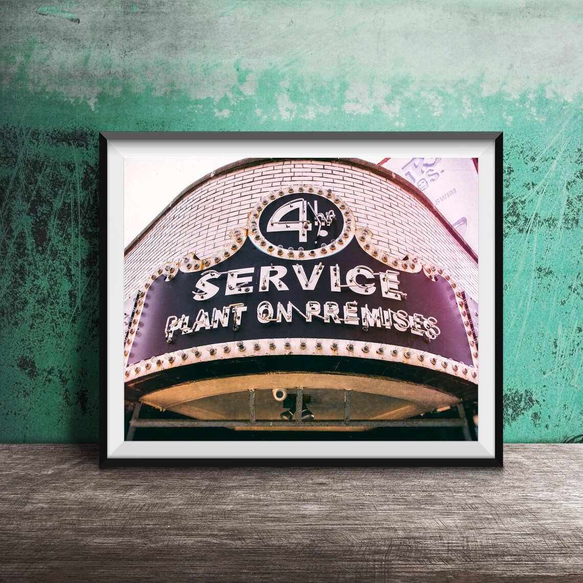 Vintage Laundromat 4 Hour Service Marquee Sign Photo Art Poster
