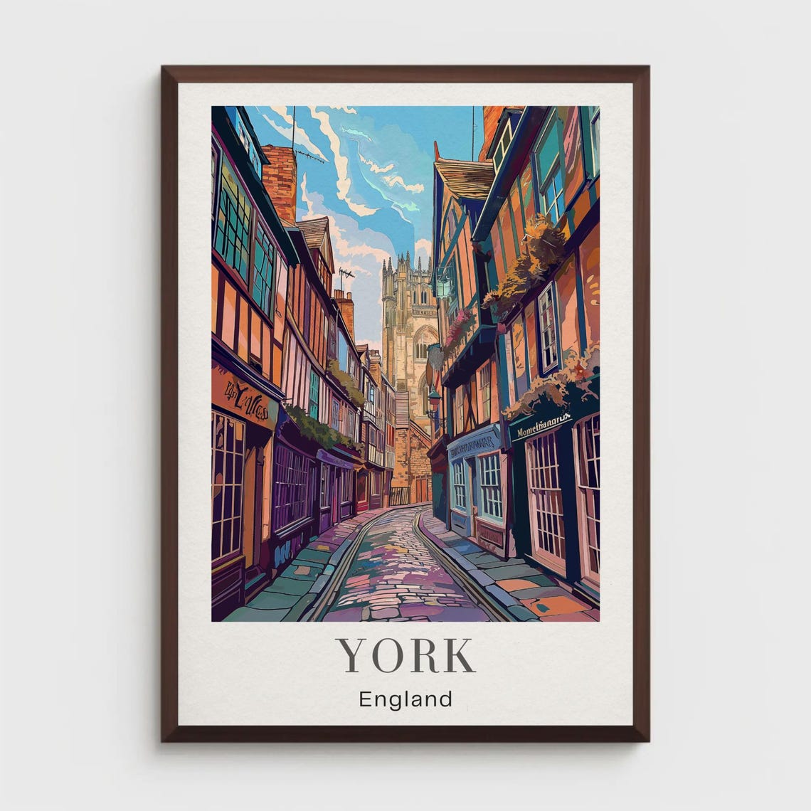 York England Travel Poster Minster Art Print