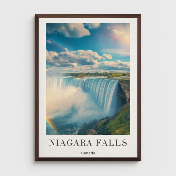 Niagara Falls Travel Poster Vintagestyle North America Wall Art