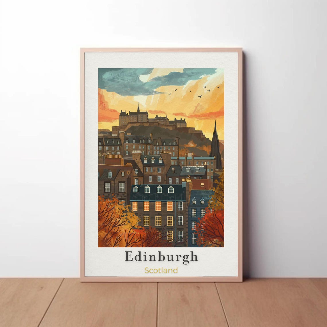 Edinburgh Travel Poster Vintage Scotland Art Print