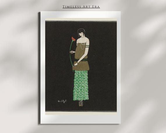 Art Deco Fashion Print Woman Wall Instant Feminine Classic Female Parisian Decor
