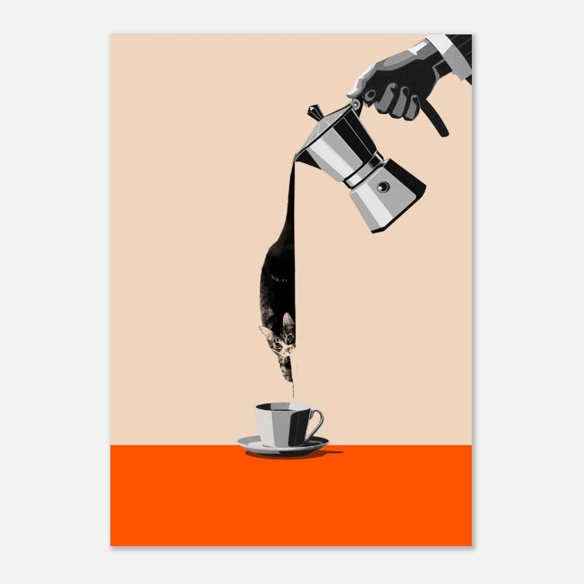Funny Clever Cat and Coffee Kitchen Art - Image 2