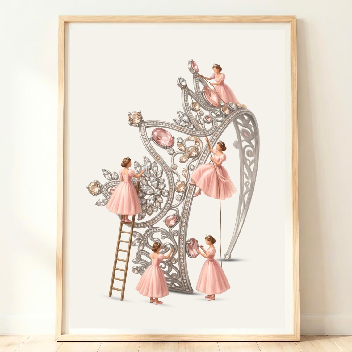 Princess Room Decor, Tiara Wall Art Poster