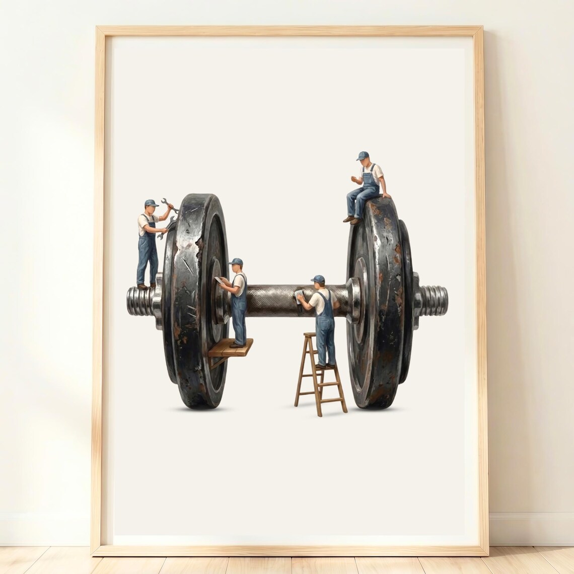 Dumbbell Wall Art, Boys Room Gym Decor Poster
