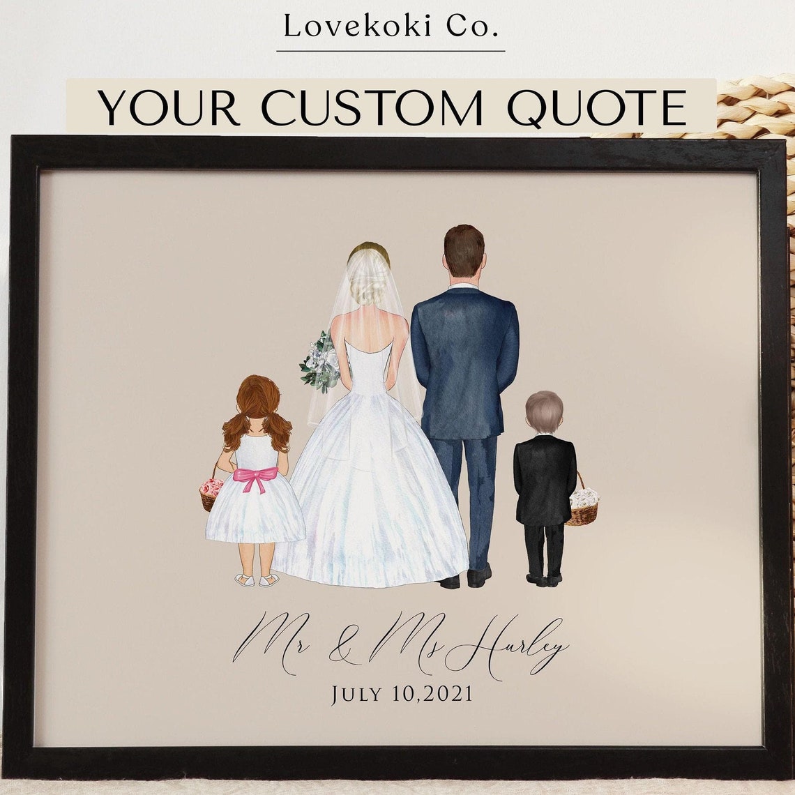 Mr and Mrs Hurley July 10 2021 Wedding Family Portrait Poster