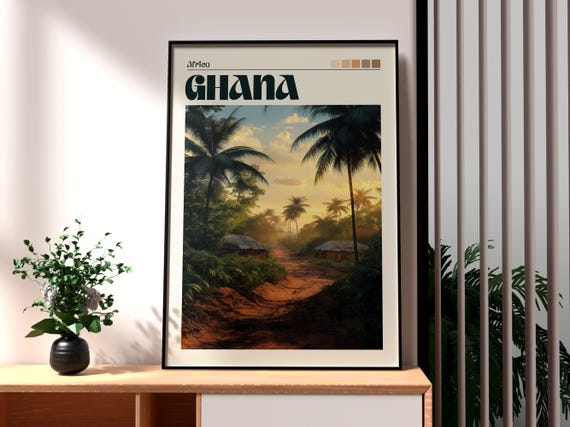 Ghana Poster Print Accra Travel Wall Art Africa African Wildlife City
