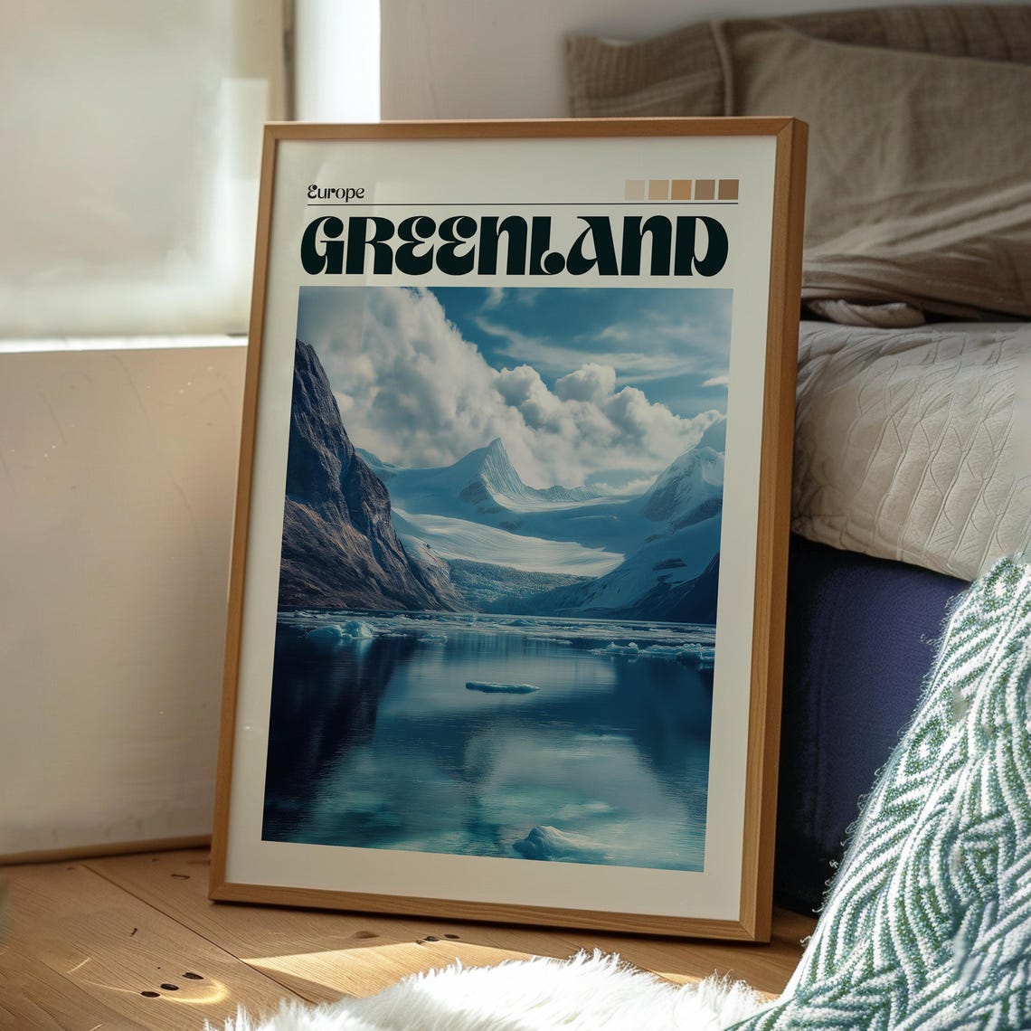 Greenland Arctic Glacier Fjord Dramatic Blue Landscape Poster - Image 3
