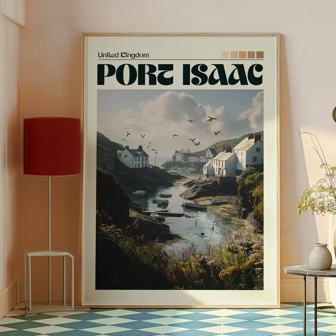 Port Isaac Cornwall Fishing Village Harbour Cove Travel Poster - Image 2