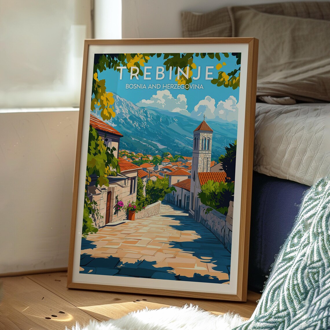 Trebinje Bosnia And Herzegovina Old Town Bell Tower Travel Poster - Image 3