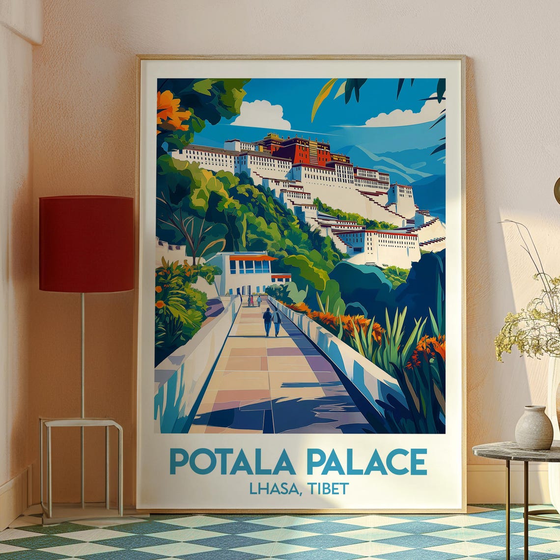 Potala Palace Lhasa Tibet Sacred Landmark Retro Travel Art Poster - Image 2