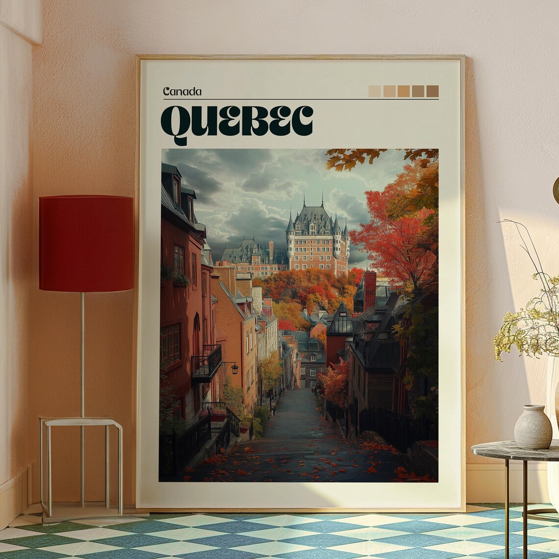 Quebec Canada Autumn Old Town Chateau Frontenac Travel Poster - Image 2