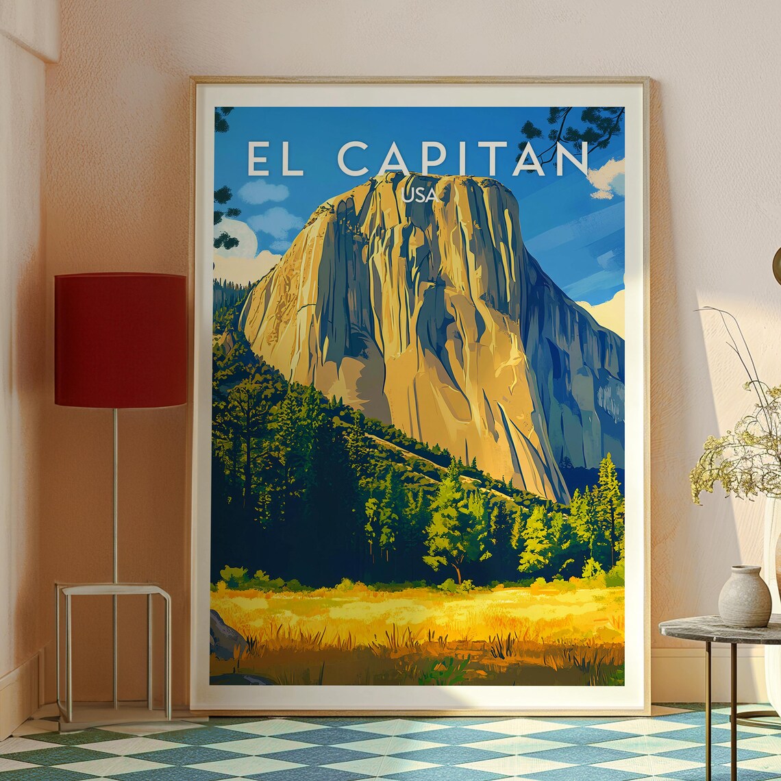 El Capitan Yosemite National Park Granite Cliff Meadow Travel Poster - Image 2