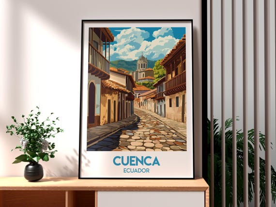 Cuenca Poster Ecuador Art Travel Print Wall Backpacking South America