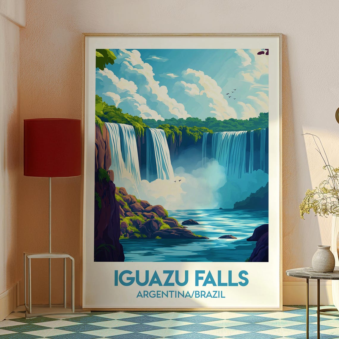 Iguazu Falls Argentina Brazil Thundering Waterfall View Poster - Image 2