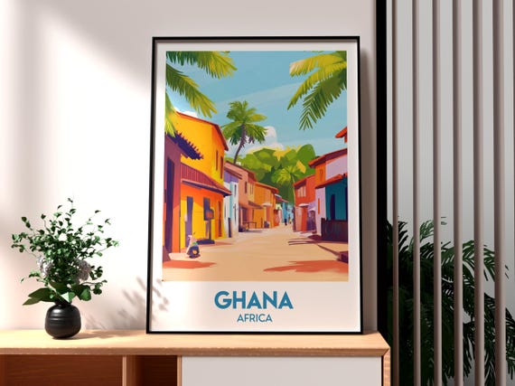 Ghana Poster Print Accra Travel Wall Art Africa African Wildlife City