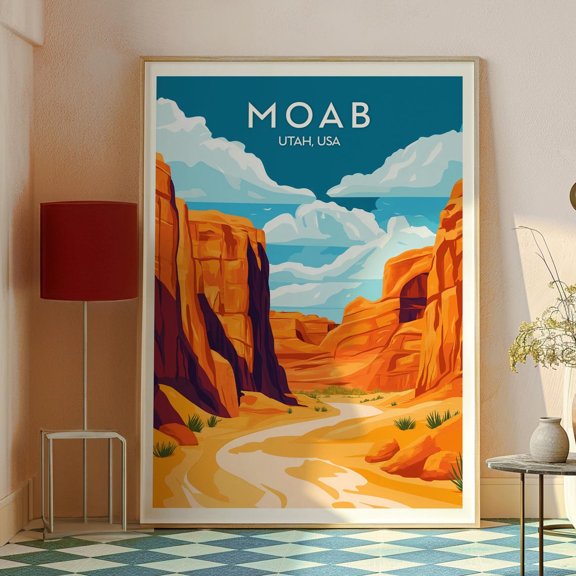 Moab Utah USA Desert Canyon Sandstone Cliffs Adventure Travel Poster - Image 2