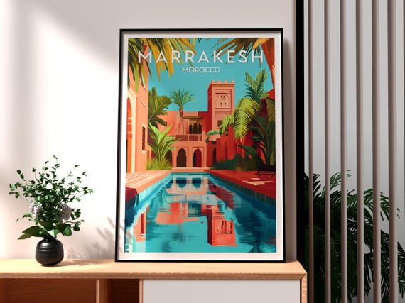 Marrakesh Print Wall Art Morocco Poster Travel Medina Africa