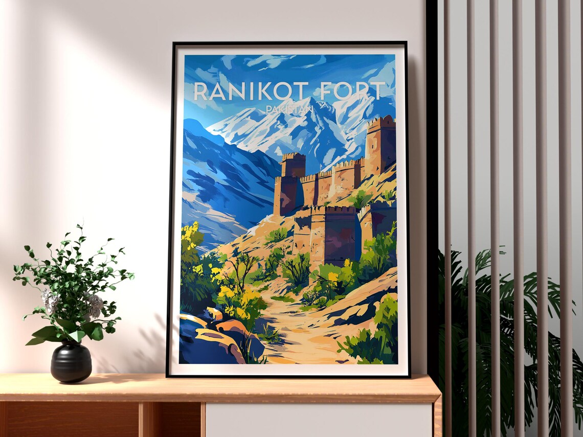 Ranikot Fort Pakistan Great Wall Desert Fortress Travel Poster
