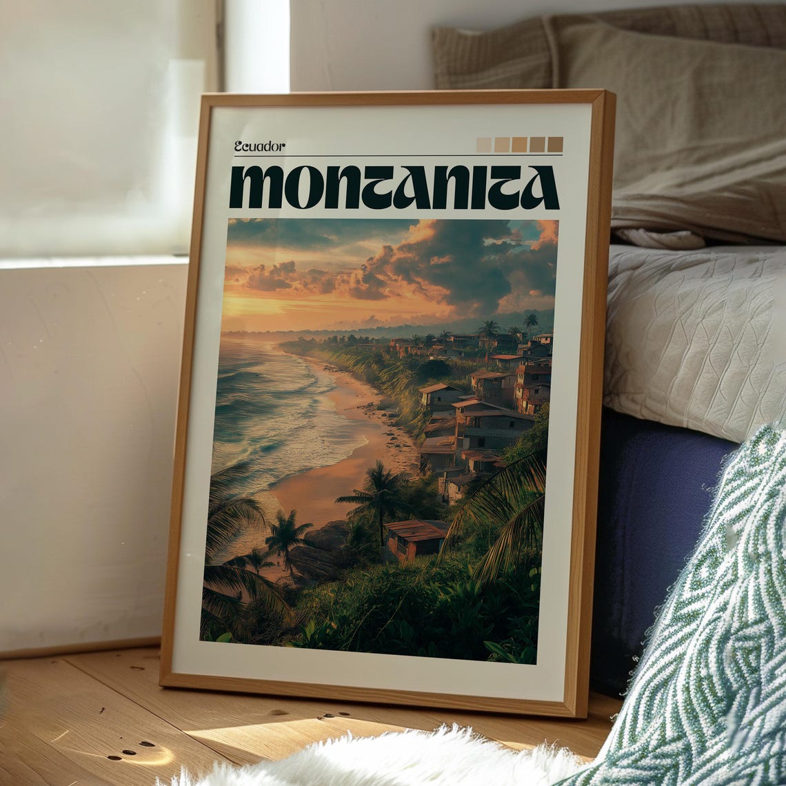 Montanita Ecuador Tropical Beach Town Sunset Coast Surf Poster - Image 3