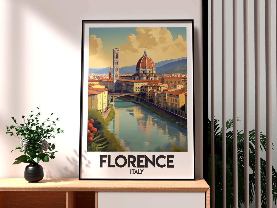 Florence Italy Duomo Cathedral River Arno View Cityscape Poster