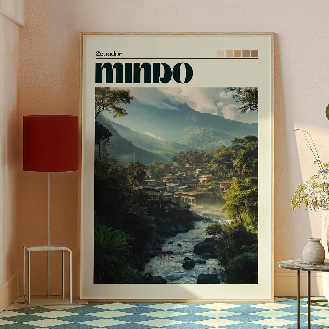 Mindo Ecuador Cloud Forest River Village Mountain View Poster - Image 2