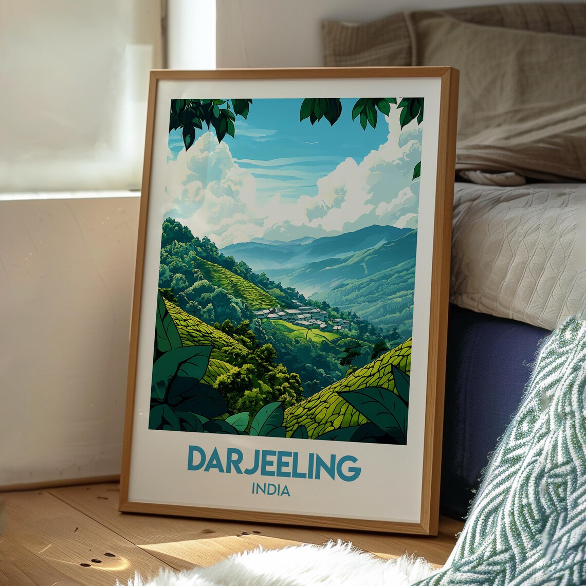 Darjeeling India Tea Garden Mountain Village Scenic Travel Poster - Image 3