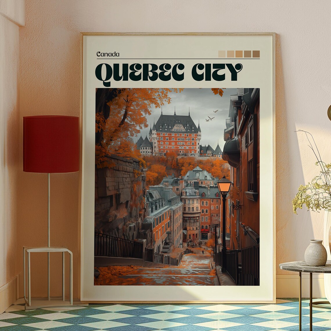 Quebec City Canada Chateau Frontenac Fall Foliage Travel Poster - Image 2