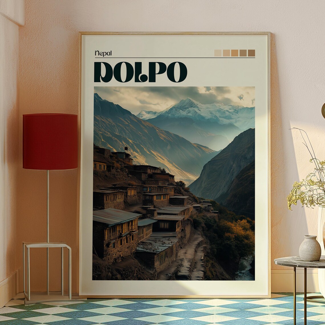 Dolpo Nepal Himalaya Mountain Village Stone Houses Travel Poster - Image 2