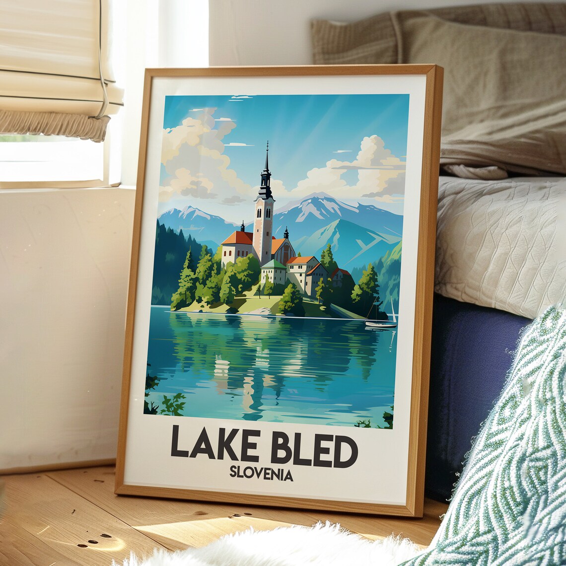 Lake Bled Slovenia Island Church Alps Lakeside Travel Poster - Image 3