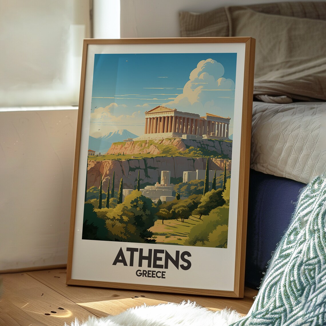 Athens Greece Acropolis Parthenon At Golden Hour Travel Poster - Image 3