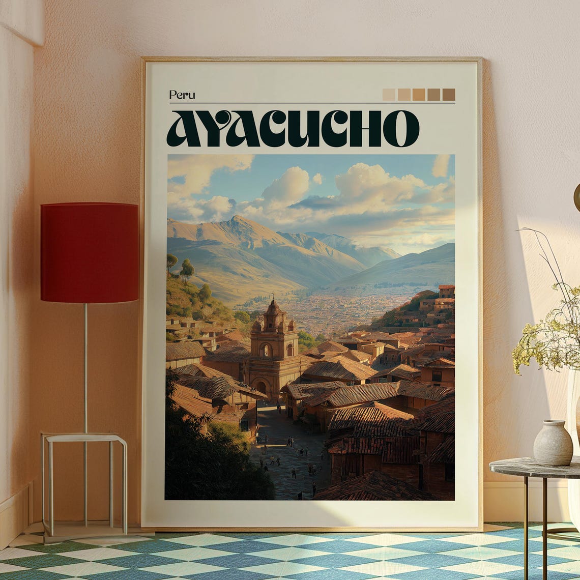 Ayacucho Peru Colonial Old Town Andes Vista Vintage Travel Poster - Image 2