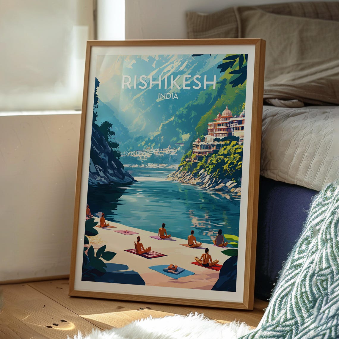 Rishikesh Travel Print, India River Ganges Poster - Image 3