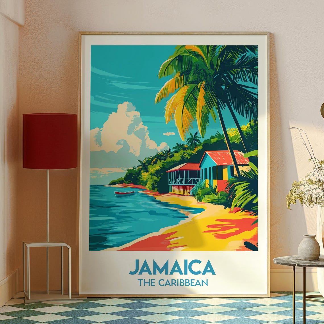 Jamaica Travel Poster Montego Bay Print Caribbean Wall Art Beach - Image 2