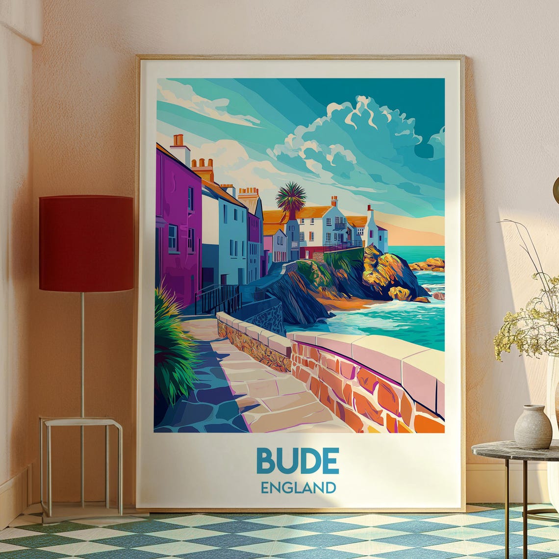Bude England Cliffside Coastal Path Seaside Village Travel Poster - Image 2
