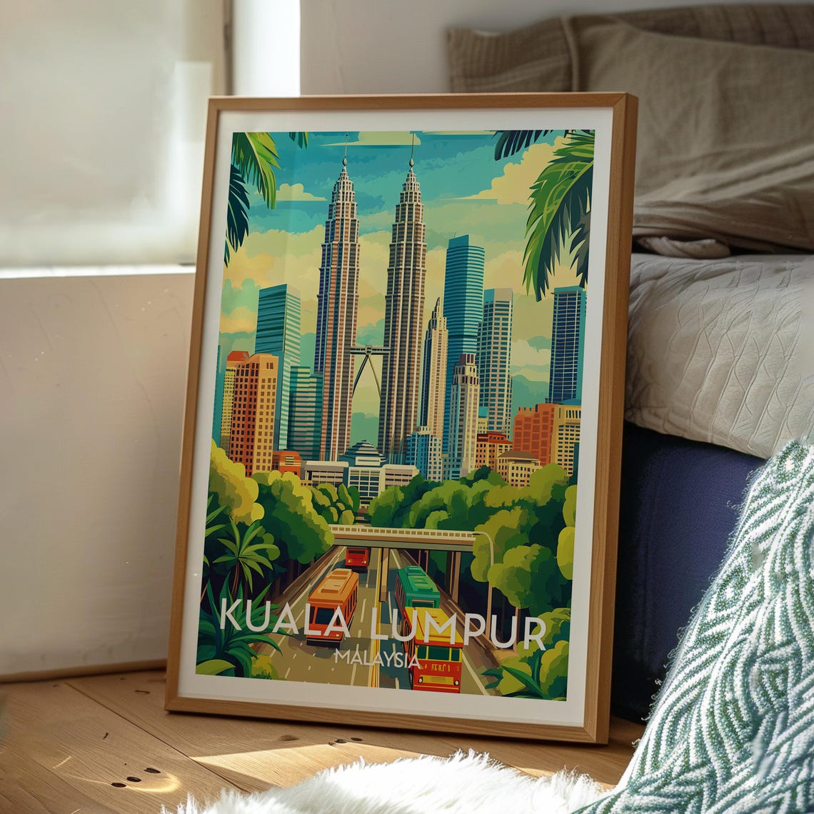 Kuala Lumpur Print Malaysia Wall Art Poster Kl Travel Backpacking Petronas Towers - Image 3