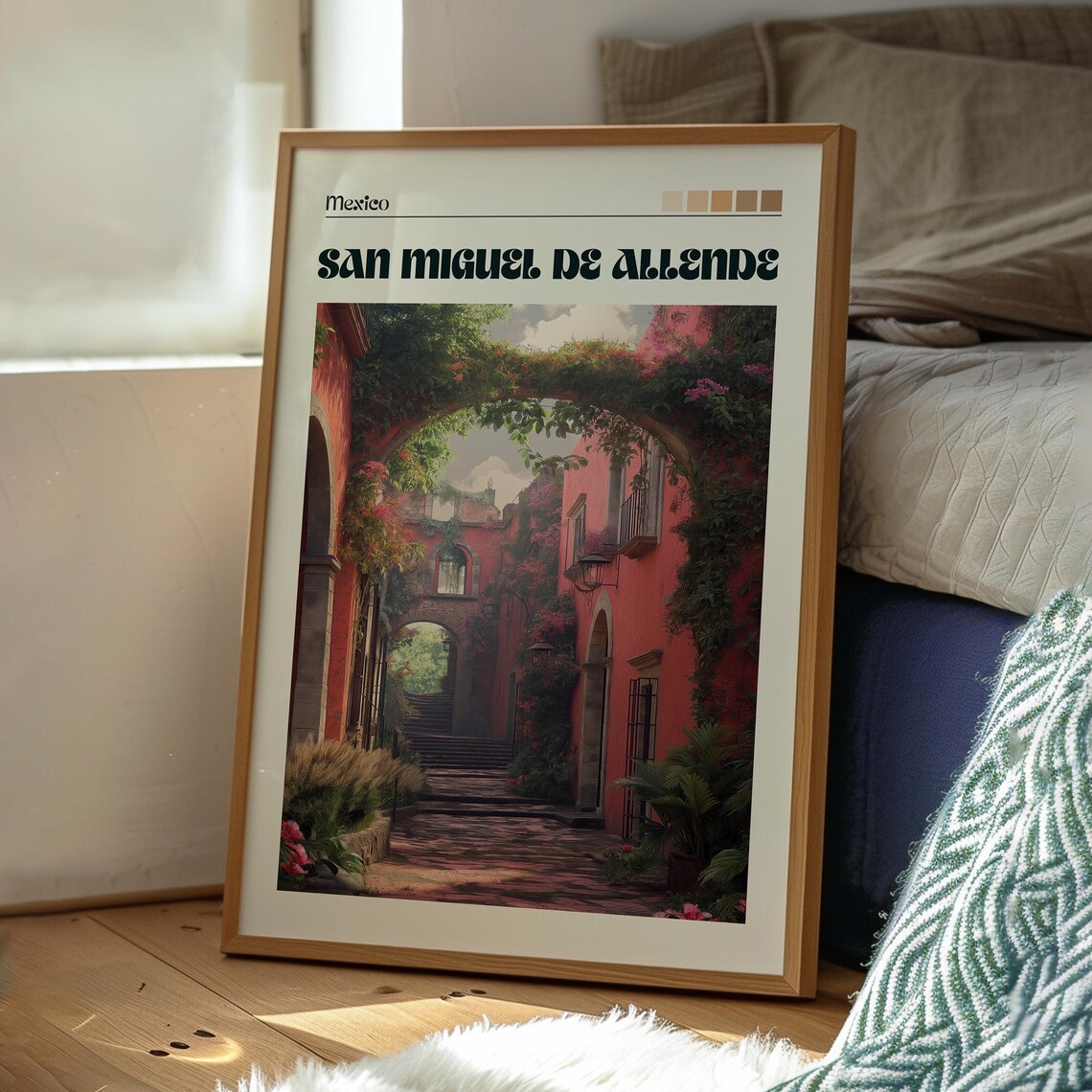 San Miguel de Allende Mexico Colonial Archway Vintage Travel Poster - Image 3