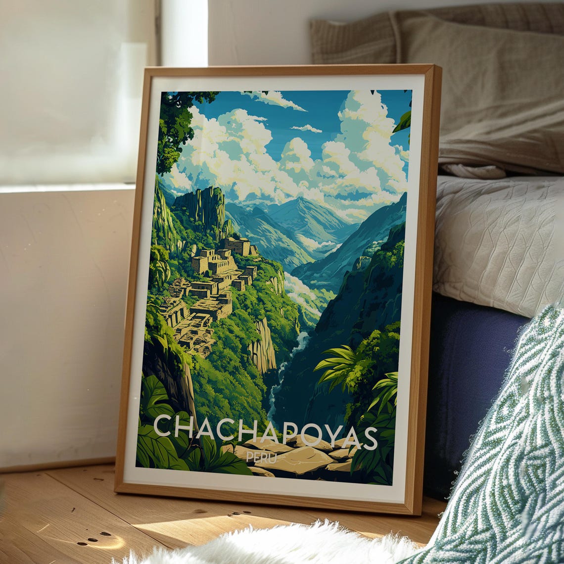 Chachapoyas Peru Ancient Mountain Fortress Waterfall Ruins Poster - Image 3